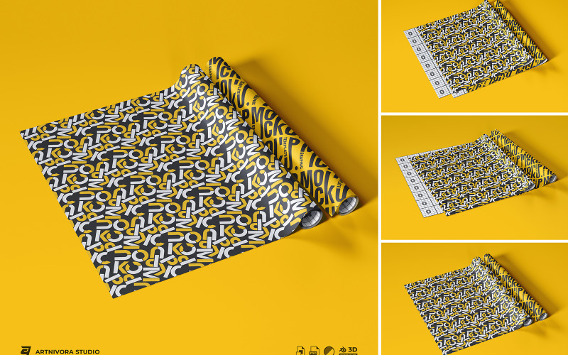Paper Wrap Mockup Sets Design