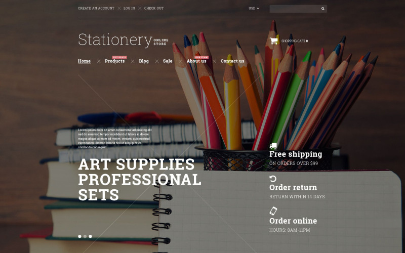 Artículos de papelería Tema Shopify
