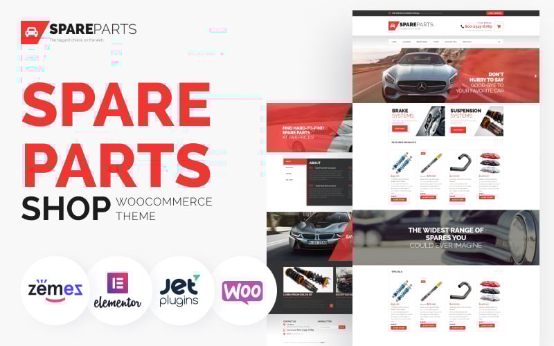 магазин запчастей ecommerce modern elementor woocommerce theme
