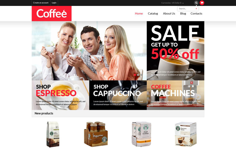 шаблон coffee shop virtuemart