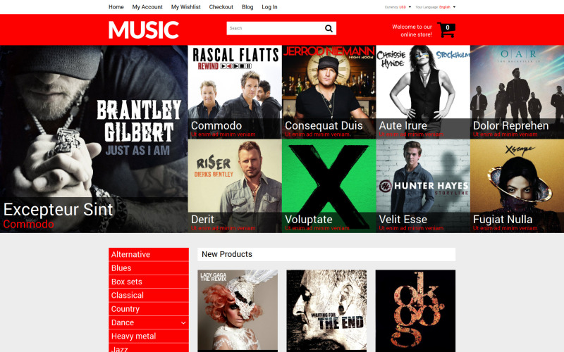 Magento motiv Mixed Taste Music Shop