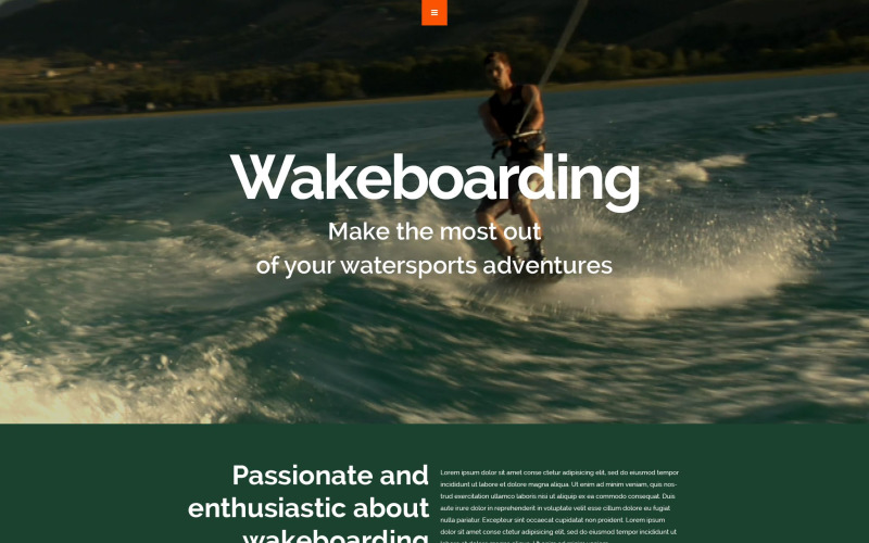 Modelo de site responsivo para wakeboard