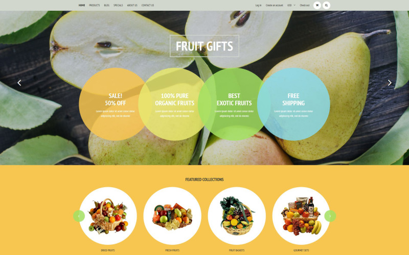 Motyw Shopify z owocami