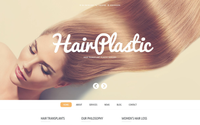 Motyw WordPress dotyczący przeszczepu włosów