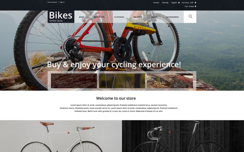 PrestaShop-Design für Fahrradgeschäfte