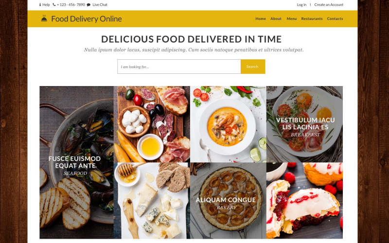 Responsive Website-Vorlage für Lieferservices