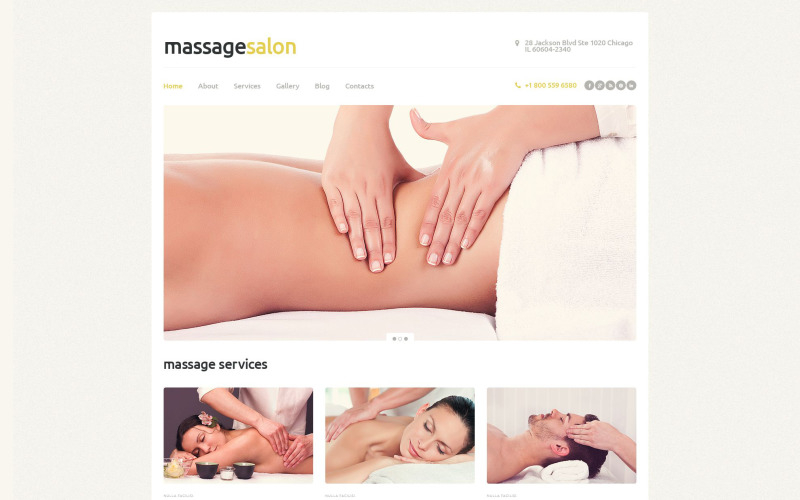 Responsivt WordPress-tema för massagesalong
