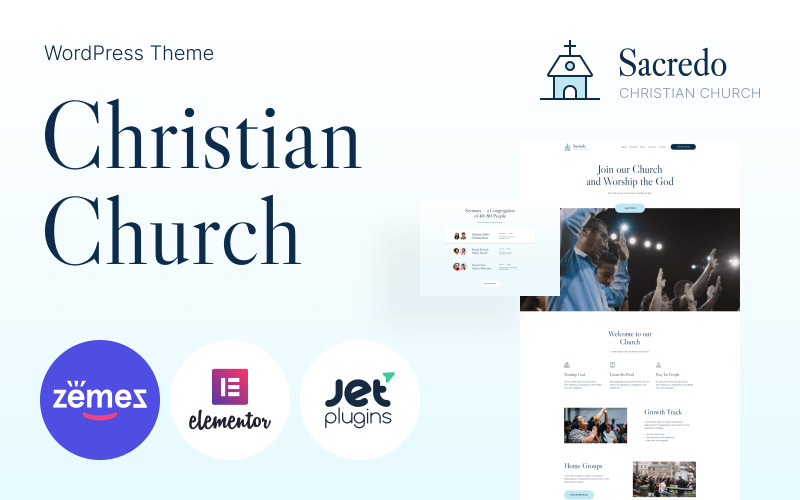 Sacredo - Responsief religieus WordPress-thema voor kerkgemeenschappen