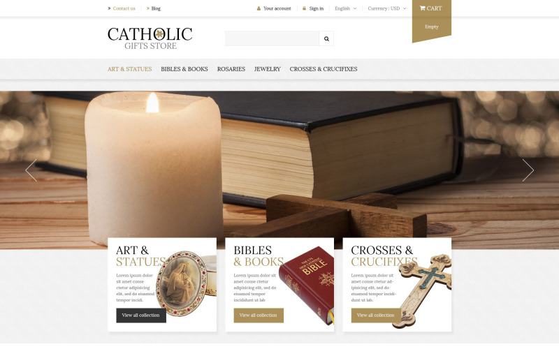 Tema de itens religiosos da PrestaShop