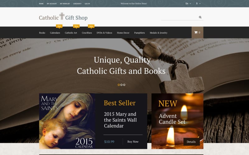 Tema Magento dei regali cattolici