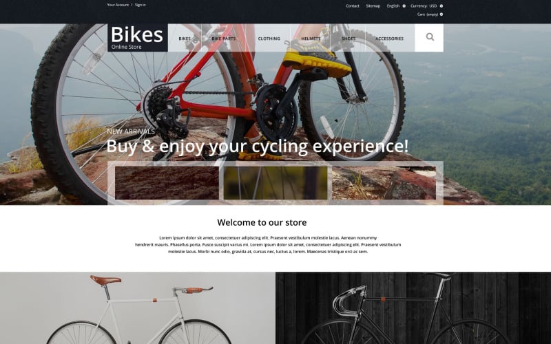 Tema PrestaShop di Bike Store