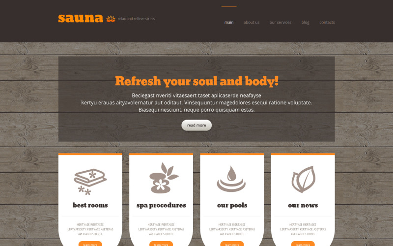 Tema WordPress responsivo para sauna