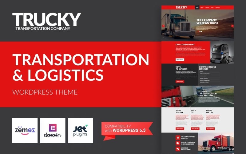 Trucky - WordPress-thema voor transport en logistiek