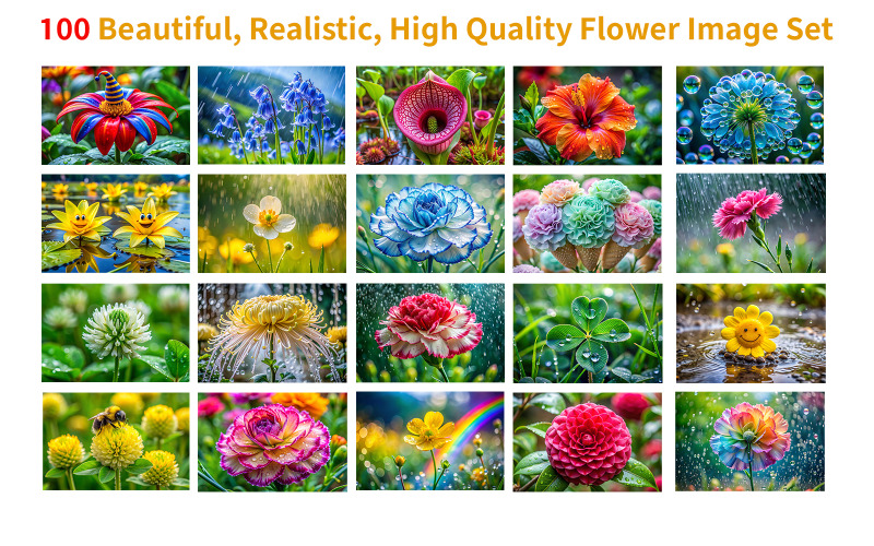 Hochwertiges Blumenbildset