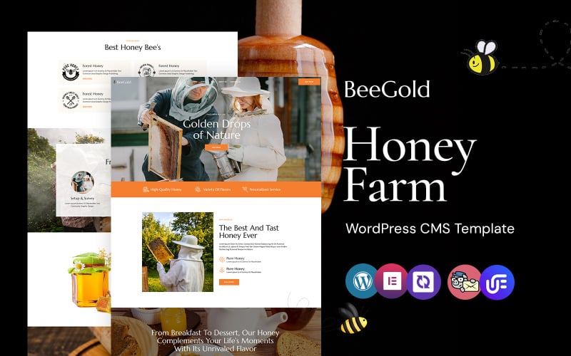 Beegold - Méhek és mézfarm WordPress Elementor sablon