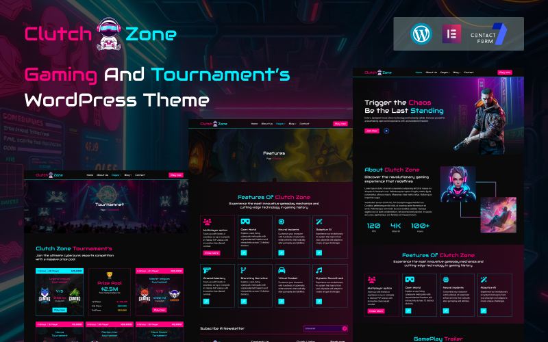 Clutch Zone – Tema de WordPress para torneos de videojuegos y eSports