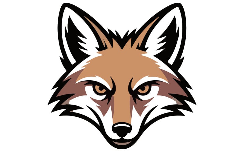 Ilustración de logotipo moderno de cabeza de coyote.
