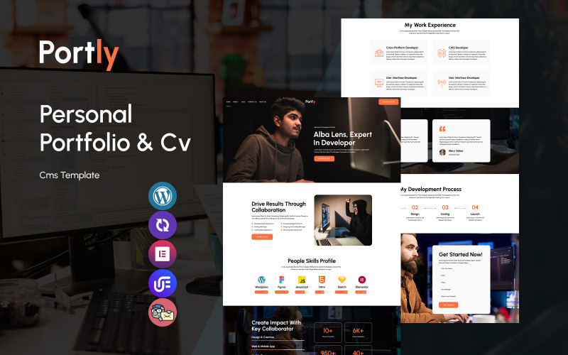 Portly - Tema WordPress reattivo multiuso per portfolio personale