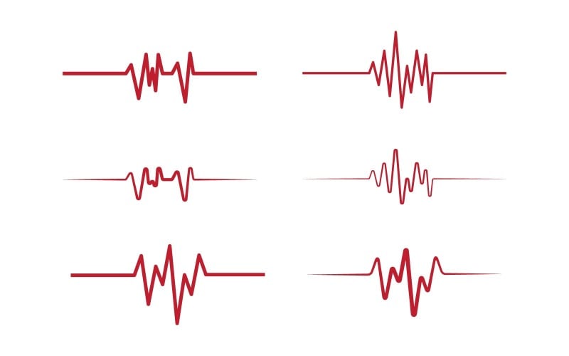 Rotes Herzschlagliniensymbol Pulsfrequenzmonitor. Vektorillustration v.14