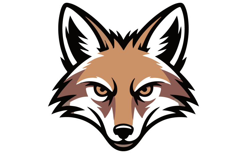 Une illustration de logo moderne avec une tête de coyote