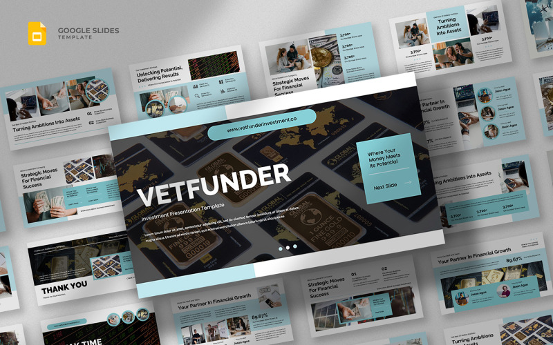 Vetfunder - Befektetési és pénzügyi Google Slides sablon