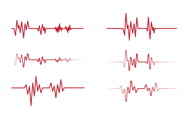 Icona rossa del battito cardiaco. Monitor della frequenza cardiaca. Illustrazione vettoriale v.12