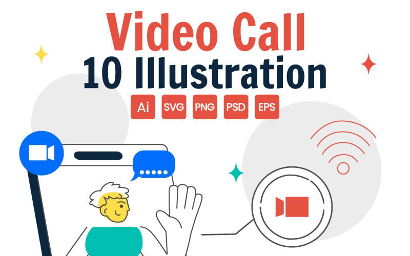 10 Illustrations de conférence vidéo