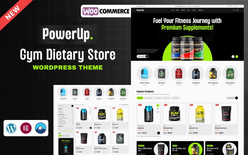 PowerUp – Health & Fitness Supplement WooCommerce Store WordPress Theme