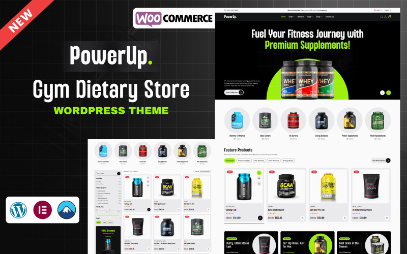 PowerUp – Tema WordPress WooCommerce per negozi di integratori per la salute e il fitness