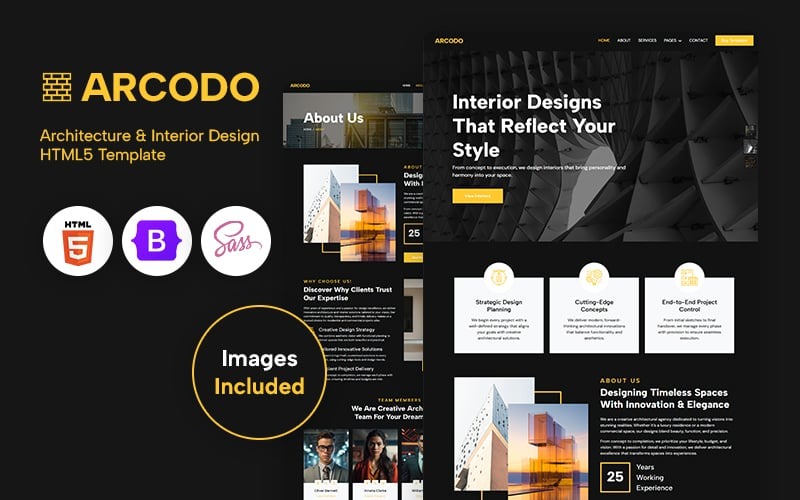 Arcodo - HTML5 šablona pro architekturu a interiérový design