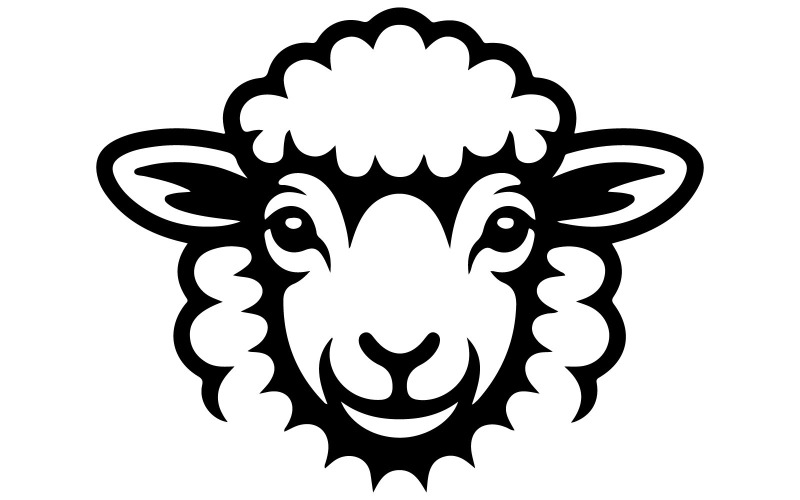 Arte vectorial de silueta de oveja