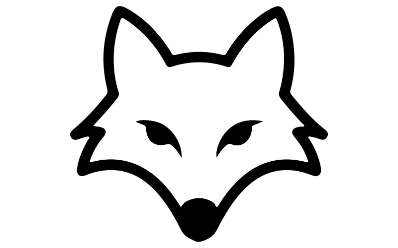 Ein minimalistisches Fuchskopf-Symbol