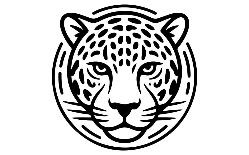 Ilustracja artystyczna przedstawiająca sylwetkę głowy jaguara