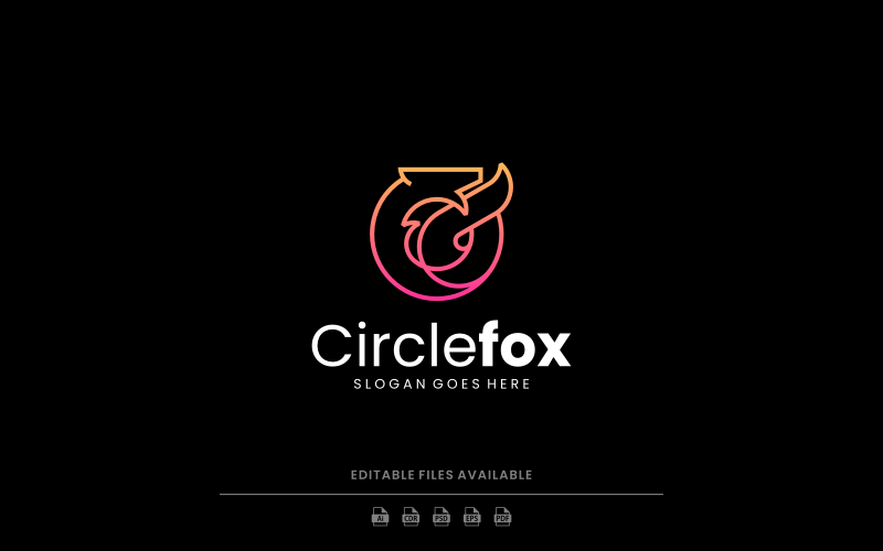 Logo Gradient Modern Fox Line Art