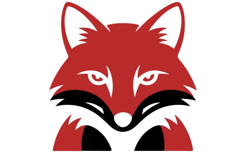 Um design de logotipo com uma impressionante raposa vermelha