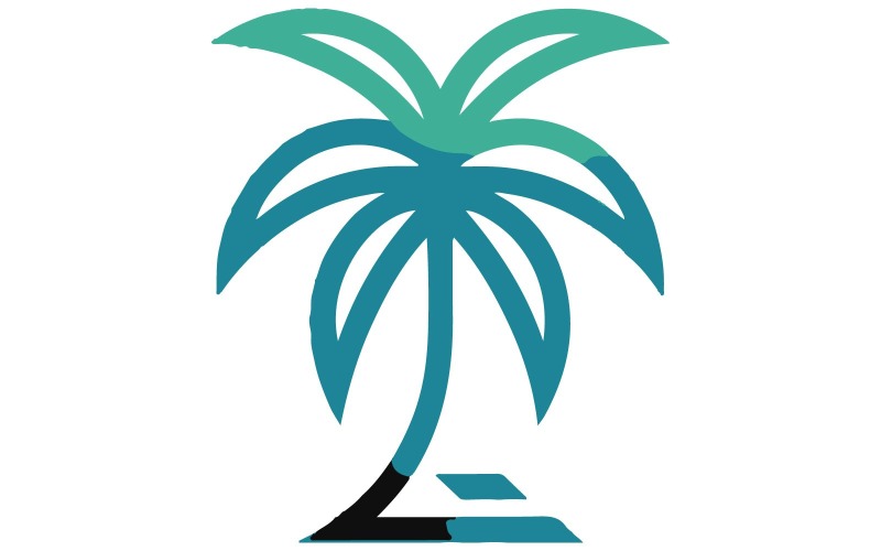 Una palmera con un diseño de logotipo minimalista