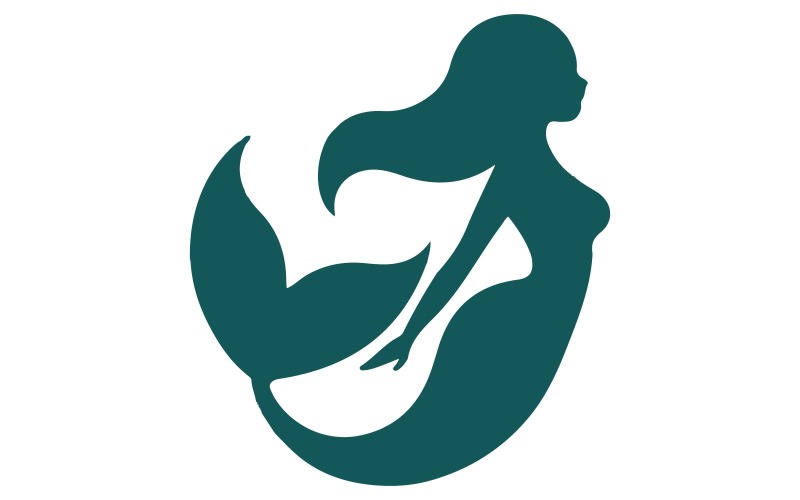 Bir logo denizkızı silüeti