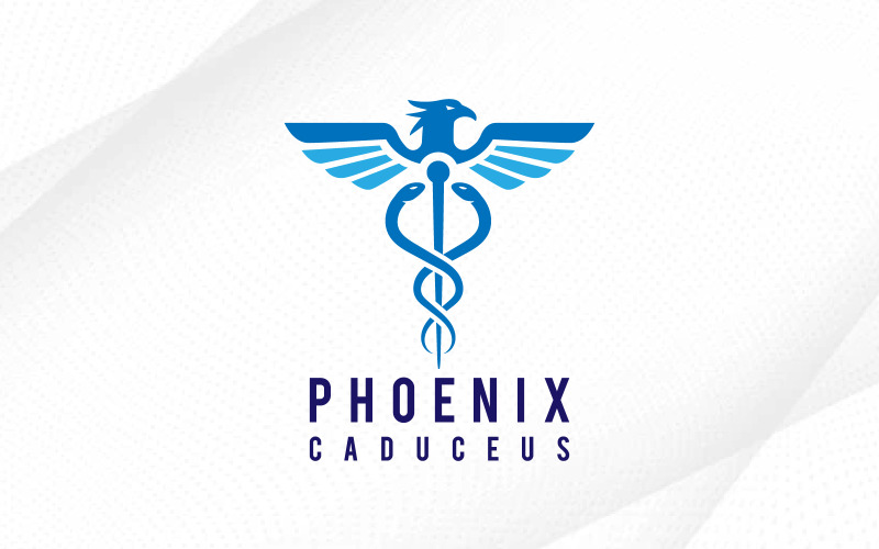 Caducée médical Phoenix Serpent Logo Clinique de soins de santé Icône médicale
