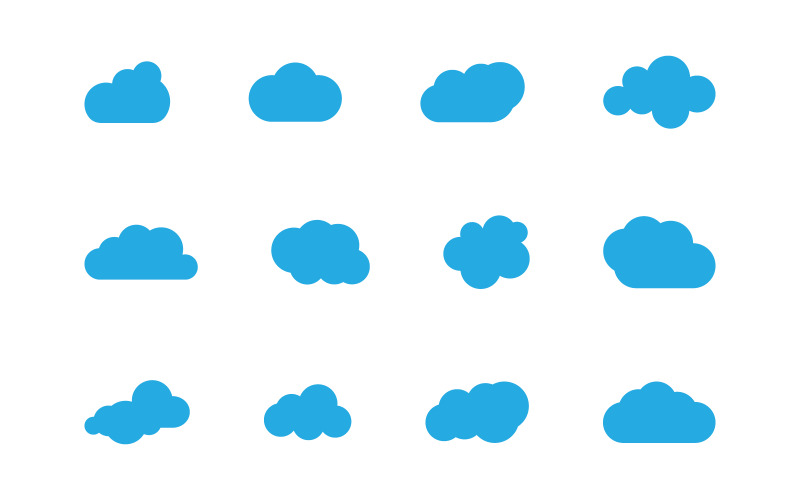 Designvorlage für Cloud-Vektorsymbole v1.2
