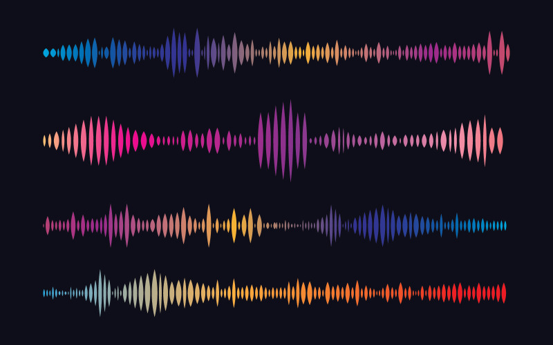 Designvorlage für Musik-Schallwellenillustrationen v.5