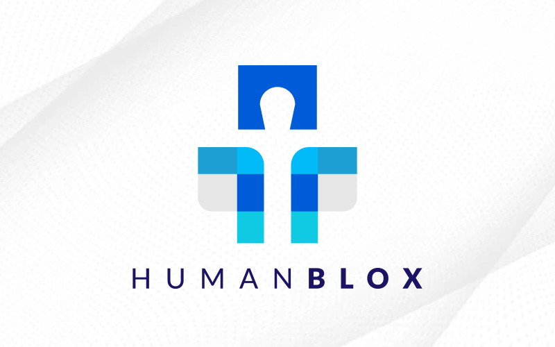 Digital Human Blox-logotypdesign, Digital Data-logotyp, Gaming Data Human-logotyp