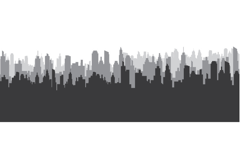 Ilustración vectorial del fondo del horizonte urbano (v.3)