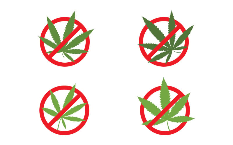 Mall för illustrationsdesign för cannabis-marijuanaskylt v.2