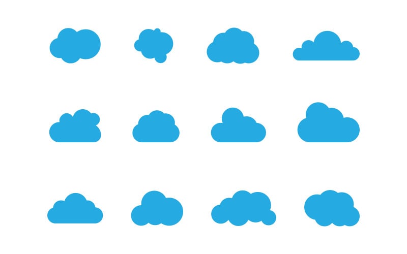 Modelo de design de ilustração de ícone vetorial de nuvem v1.3