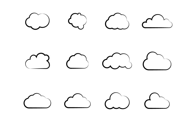 Plantilla de diseño de ilustración de icono vectorial de nube v1.5