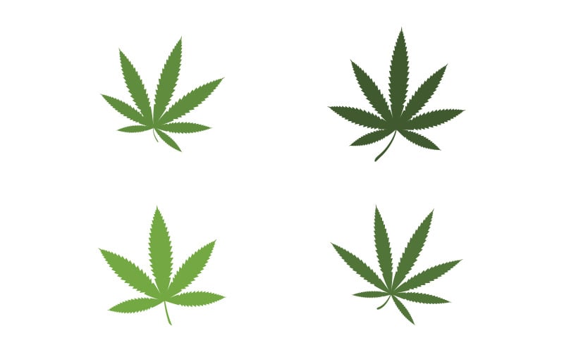 Шаблон дизайна иллюстрации знака марихуаны каннабиса, версия 4