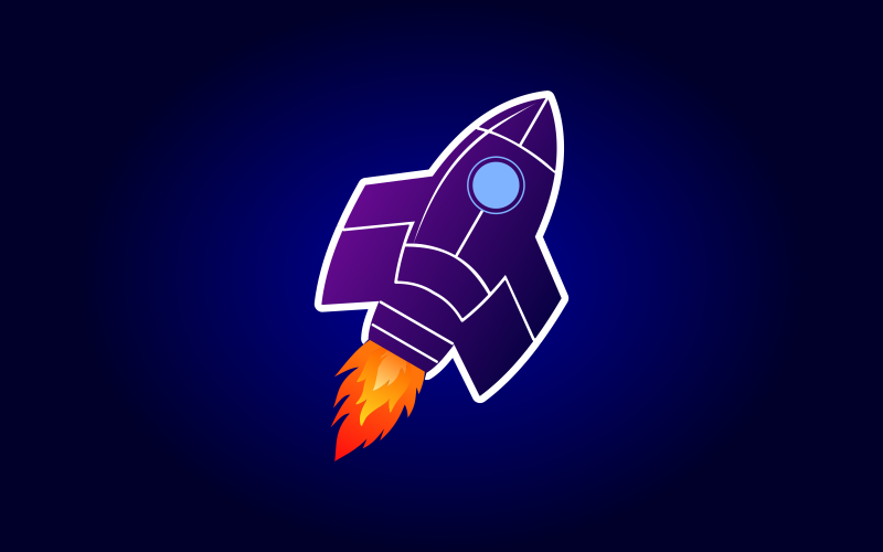 Современный шаблон логотипа Rocket Custom Design