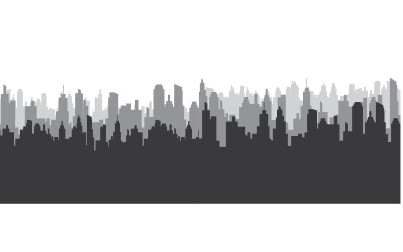 Urban City silhuett bakgrund vektor illustration design v.3