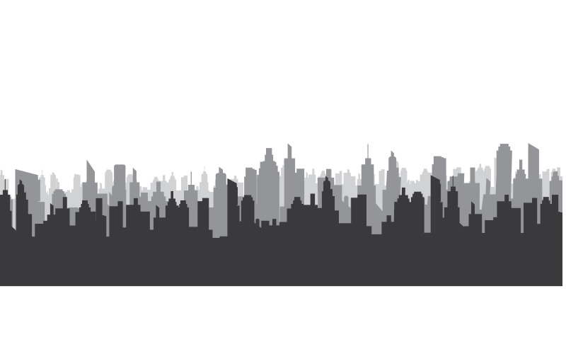 Urban City silhuett bakgrund vektor illustration design v.2