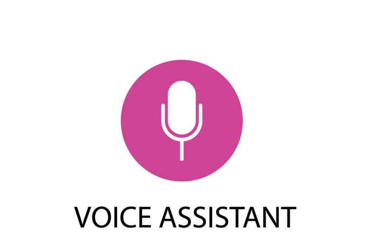 Icône de microphone d'assistant vocal IA - Symbole d'assistant numérique moderne Description :